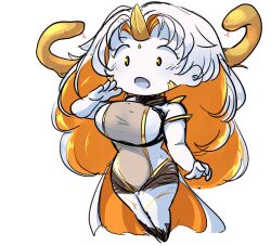 Rule 34 | 1girl, breasts, chibi, fire emblem, fire emblem heroes, gullveig (fire emblem), large breasts, nintendo, pale skin, pogeaux, surprised, tagme, thighs, wide hips