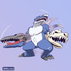 Rule 34 | claws, deltamon, digimon, digimon (creature), open mouth, sharp teeth, tail, teeth, tongue, tongue out