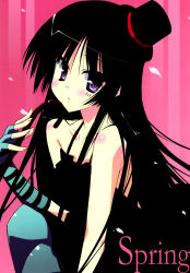 Rule 34 | 1girl, absurdres, akiyama mio, alternate hairstyle, animal ears, bass guitar, black eyes, black hair, cane, don&#039;t say &quot;lazy&quot;, dress, fingerless gloves, gloves, hat, highres, hime cut, instrument, k-on!, looking at viewer, mini hat, mini top hat, pantyhose, solo, thighhighs, top hat, uniform