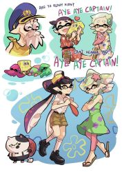 Rule 34 | + +, 2boys, 2girls, adjusting clothes, adjusting necktie, aged down, beard, belt, black hair, bow, buck teeth, callie (splatoon), cap&#039;n cuttlefish, cat, character doll, closed eyes, cosplay, crossed arms, dress, earrings, english text, facial hair, fangs, flip-flops, freckles, gary the snail, gomipomi, hair bow, japanese clothes, jewelry, judd (splatoon), kimono, kneehighs, leggings, looking at viewer, marie (splatoon), md5 mismatch, multiple boys, multiple girls, necktie, nintendo, object on head, old, old man, open mouth, pants, pants rolled up, patrick star, patrick star (cosplay), red necktie, sandals, shorts, sleeping, sleeveless, smile, snail, socks, splatoon (series), splatoon 1, spongebob squarepants, spongebob squarepants (cosplay), spongebob squarepants (series), squid, starfish, striped clothes, striped socks, stuffed toy, sundress, teeth, tentacle hair, white hair