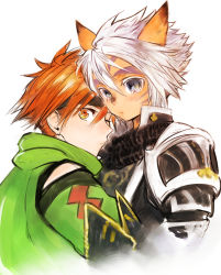 Rule 34 | 00s, 1boy, 1girl, animal ears, cat ears, character request, colored eyelashes, doraeshi, final fantasy, final fantasy xi, highres, mithra (ff11), white hair