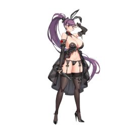 Rule 34 | 1girl, 2v (joyeong), ahoge, animal ears, black collar, black dress, black footwear, black gloves, black headband, black nails, black panties, black ribbon, black sleeves, black thighhighs, blush, breasts, bridal garter, bridal gauntlets, cleavage, closed mouth, clothing cutout, collar, combat knife, detached collar, detached sleeves, dress, earrings, embarrassed, fake animal ears, flower, frilled collar, frilled garter belt, frilled gloves, frilled sleeves, frills, full body, game cg, gem, glint, gloves, hair ribbon, headband, heart, heart cutout, heart earrings, high heels, high ponytail, highres, holding, holding knife, huge breasts, jewelry, knife, lace, lace-trimmed legwear, lace-trimmed sleeves, lace-trimmed thighhighs, lace trim, last origin, leg ribbon, linea alba, long hair, looking at viewer, lop rabbit ears, nail polish, navel, neck ribbon, official alternate costume, official art, panties, pearl (gemstone), phantom (last origin), purple hair, rabbit ears, red eyes, red flower, red gemstone, red rose, ribbon, ribbon-trimmed panties, rose, see-through, see-through dress, short dress, showgirl skirt, sideboob, simple background, skindentation, solo, standing, stomach, sweatdrop, tachi-e, thick thighs, thighhighs, thighs, transparent background, underwear, v over eye, very long hair, weapon