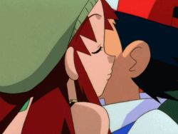 Rule 34 | 2boys, 2girls, ^ ^, animated, animated gif, ash ketchum, bare shoulders, baseball cap, black hair, blush, closed eyes, creatures (company), closed eyes, game freak, gen 2 pokemon, hat, headband, jealous, kiss, kissing cheek, looking at another, lowres, melody (pokemon), misty (pokemon), multiple boys, multiple girls, nintendo, orange hair, pokemon, pokemon (anime), pokemon (creature), togepi, tracey sketchit