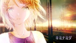 Rule 34 | bad id, bad pixiv id, ebisu kana, highres, jewelry, kagamine rin, necklace, outdoors, portrait, railroad tracks, solo, song name, tagme, tears, unmoving pattern, vocaloid