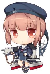 Rule 34 | 10s, 1girl, chibi, clothes writing, dress, gun, hat, kantai collection, personification, red eyes, red hair, rei (rei&#039;s room), sailor collar, sailor dress, sailor hat, short hair, simple background, solo, weapon, white background, z3 max schultz (kancolle)