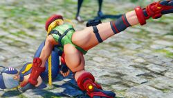 Rule 34 | 1girl, 3d, antenna hair, arm support, ass, bare shoulders, blonde hair, blue eyes, braid, breasts, cameltoe, cammy white, covered navel, curvy, gloves, green leotard, hat, highleg, highleg leotard, highres, huge ass, jumping, kicking, leotard, long hair, looking to the side, medium breasts, red gloves, red hat, ryona, screencap, shiny clothes, solo, street fighter, street fighter v, thighs, third-party edit, thong leotard, twin braids, very long hair, wide hips