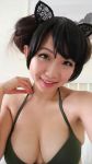 Rule 34 | 1girl, animal ears, animated, asian, black hair, grabbing another&#039;s breast, breasts, cat ears, cleavage, grabbing, japanese (nationality), large breasts, looking at viewer, photo (medium), selfie, short hair, smile, solo, tagme, undressing, video, video