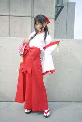 Rule 34 | bow, cosplay, hair bow, highres, japanese clothes, kannazuki no miko, kurusugawa himeko, matsunaga ayaka, miko, photo (medium)