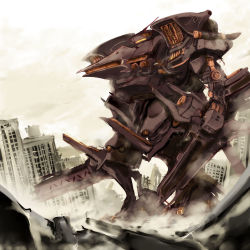 Rule 34 | armored core, armored core 4, building, destruction, from software, machine, mecha, robot, sakaki (noi-gren), supplice