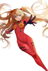Rule 34 | 1girl, alternate breast size, alternate hair length, alternate hairstyle, artist request, blue eyes, bodysuit, breasts, brown hair, curvy, hair between eyes, hair ornament, highres, large breasts, lips, long hair, long twintails, looking at viewer, neon genesis evangelion, open mouth, pilot suit, plugsuit, red bodysuit, shiny clothes, shiny skin, skin tight, solo, souryuu asuka langley, two side up, very long hair, white background, wide hips