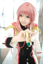 Rule 34 | cosplay, highres, photo (medium), pink hair, saya (cosplayer), shoujo kakumei utena, sword, tenjou utena, weapon