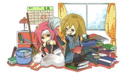 Rule 34 | 00s, 2boys, bad id, bad pixiv id, blue eyes, book, brown eyes, calendar, calendar (object), cup, duster, glasses, gloves, headband, jade curtiss, long hair, male focus, multiple boys, pink hair, red eyes, tales of (series), tales of symphonia, tales of the abyss, yakigyouza, zelos wilder