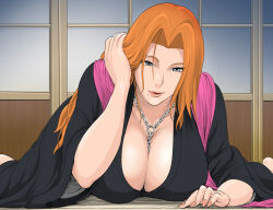 Rule 34 | 1girl, bleach, breasts, huge breasts, long hair, matsumoto rangiku, raikageart, solo