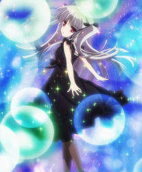 Rule 34 | 10s, absolute duo, highres, long hair, long skirt, pantyhose, purple eyes, screencap, silver hair, skirt, sparkle, twintails, yurie sigtuna