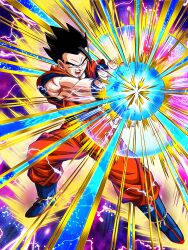 Rule 34 | angry, black eyes, black hair, charging (attack), dokkan battle, dragon ball, energy, highres, kamehameha (dragon ball), lightning, looking at viewer, muscular, muscular male, potential unleashed, screaming, serious, son gohan, spiked hair, tagme, ultimate gohan