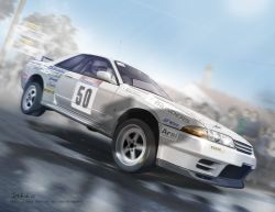 Rule 34 | 2022, 2others, artist name, car, commentary request, driving, jettoburikku, motor vehicle, multiple others, nissan, nissan skyline, nissan skyline gt-r, nissan skyline r32, original, outdoors, race vehicle, racecar, rally car, shadow, vehicle focus, watermark