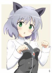 Rule 34 | 1girl, animal ears, cat ears, ma-2 (konkon kitakitsune), open mouth, sanya v. litvyak, solo, strike witches, tagme, world witches series