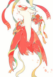 Rule 34 | akadako, animal focus, bright pupils, claws, creatures (company), dragon, flower, from behind, full body, game freak, gen 3 pokemon, hands up, highres, holding, holding flower, latias, legendary pokemon, looking at viewer, looking back, nintendo, no humans, one-hour drawing challenge, open mouth, pokemon, pokemon (creature), red flower, red ribbon, ribbon, sideways mouth, simple background, solo, white background, white pupils, white ribbon, yellow eyes, yellow ribbon