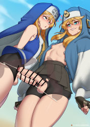 Rule 34 | 2boys, bike shorts, biting own lip, blonde hair, blue eyes, blush, bridget (guilty gear), bulge, censored, cum, dual persona, ejaculation, fingerless gloves, from below, gloves, guilty gear, guilty gear strive, guilty gear xx, heart, heart-shaped pupils, highres, long hair, male focus, male penetrated, multiple boys, multiple penises, nipples, open mouth, penis, penises touching, selfcest, sex, shorts, skirt, symbol-shaped pupils, testicles, torn clothes, trap, x-ray, yaoi, zipsha