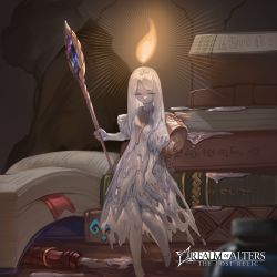 Rule 34 | 1girl, candle, dress, highres, monster girl, non human, staff, wax