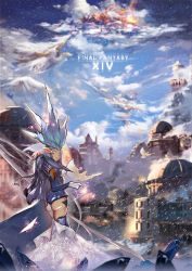 Rule 34 | 10s, 1girl, ass, bird, cape, dove, final fantasy, final fantasy xiv, glowing, glowing eyes, ice, looking back, monster girl, mountain, pointy ears, ruins, scenery, shiva (final fantasy), silver hair, snow, snowing, thighhighs, x x (artist)