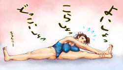 Rule 34 | 1girl, barefoot, breasts, capcom, chun-li, large breasts, leotard, luckfield, solo, street fighter, stretching