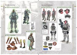 Rule 34 | absurdres, artbook, capcom, concept art, highres, insignia, keith lumley, military, military uniform, official art, quint cetcham, resident evil, resident evil: revelations, tactical clothes, tattoo, uniform