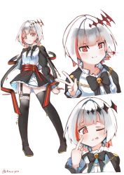 Rule 34 | dtto., highres, pale skin, red eyes, scarz, skirt, thighhighs, toppyppold, utaite, virtual youtuber, white hair