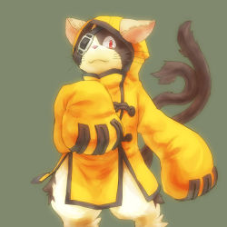 Rule 34 | 1boy, arc system works, blazblue, cat, eyepatch, grey background, jubei (blazblue), male focus, red eyes, slit pupils, solo, tail, whiskers