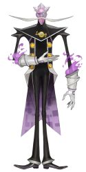Rule 34 | arlon, colored skin, facial hair, gloves, kid icarus, monocle, mustache, nintendo, official art, purple skin, simple background, solo, white hair