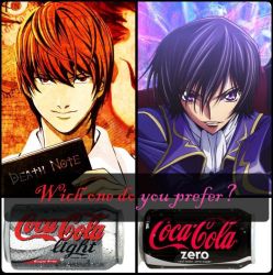 Rule 34 | 2boys, coca-cola, code geass, death note, lelouch vi britannia, male focus, multiple boys, product placement, pun, red eyes, truth, yagami light