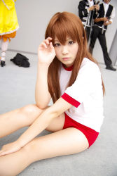 Rule 34 | brown hair, character request, cosplay, gym uniform, highres, photo (medium), source request, to-kamui