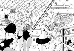 Rule 34 | 6+girls, artist request, boxing, catfight, defeat, monochrome, multiple girls, tagme