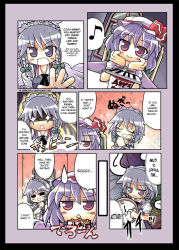 Rule 34 | + +, 2girls, :d, = =, blush, border, bow, braid, clock, comic, cup ramen, english text, closed eyes, female focus, hair bow, hands on own face, hard-translated, hat, hat ribbon, herada, herada mitsuru, izayoi sakuya, maid, maid headdress, multiple girls, musical note, open mouth, purple hair, red eyes, remilia scarlet, ribbon, grey eyes, silver hair, smile, sparkle, speech bubble, spoken musical note, sweatdrop, third-party edit, touhou, translated, triangle mouth, twin braids, undressing
