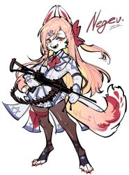 Rule 34 | 1girl, animal ears, commentary, full body, furrification, furry, furry female, girls&#039; frontline, gun, imi negev, looking at viewer, machine gun, negev (girls&#039; frontline), pink hair, simple background, solo, tail, weapon, white background, zocehuy