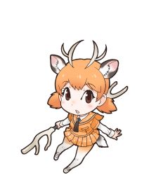 Rule 34 | 1girl, animal costume, animal ear fluff, animal ears, highres, kemono friends, looking at viewer, official art, sika deer (kemono friends), solo, standing, tachi-e, tail, transparent background, yoshizaki mine