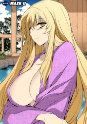 Rule 34 | 1girl, aoi cassandra, blonde hair, breasts, female focus, freezing (series), highres, large breasts, long hair, sideboob, solo, standing