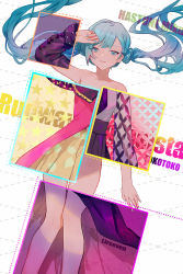 Rule 34 | 1girl, aqua eyes, aqua hair, aqua nails, arm up, artist name, bad id, bad pixiv id, black skirt, character name, closed mouth, collarbone, dotted line, dress, hatsune miku, lirseven, long hair, long sleeves, looking at viewer, lying, nail polish, nude, on back, pink dress, shirt, skirt, smile, solo, star (symbol), thigh gap, twintails, typo, very long hair, vocaloid, white background, white shirt