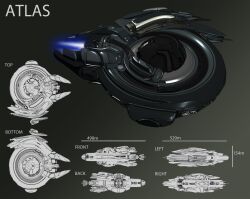 Rule 34 | 3d, abyssal-specter, battlecruiser (eve online), character sheet, commentary, concept art, eve online, gallente federation (eve online), highres, military vehicle, multiple views, no humans, original, science fiction, spacecraft, thrusters, vehicle focus