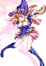 Rule 34 | absurdres, artist request, blush, breasts, cleavage, dark magician girl, duel monster, highres, panties, smile, staff, underwear, weapon, yu-gi-oh!, yuu-gi-ou, yu-gi-oh! duel monsters