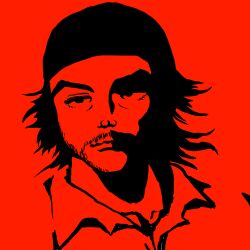 Rule 34 | 1boy, artist request, bandana, character name, che guevara, facial hair, grappler baki, hat, highres, jun guevaru, light smile, manly, military hat, military uniform, monochrome, mustache, parody, real life, red background, serious, solo, uniform