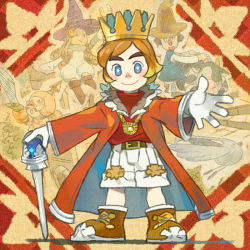 Rule 34 | 1girl, 3boys, armor, blue eyes, cing, corobo, cow, crown, gloves, grunt soldier, hardworking farmer, little king&#039;s story, lowres, multiple boys, rainbow wizard, rainbow wizard (little king&#039;s story), sarmat, scepter, smile, sword, weapon, wizard (little king&#039;s story)