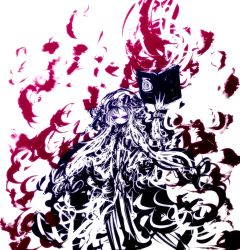 Rule 34 | 1girl, abstract, bad id, bad pixiv id, book, f7(eiki), female focus, hat, long hair, patchouli knowledge, purple eyes, solo, speed painting, touhou
