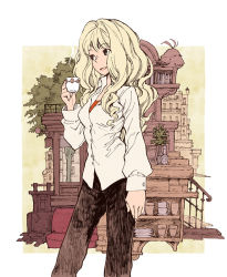 Rule 34 | 1girl, annie belton, blonde hair, long hair, matsuda (matsukichi), original, pants, solo