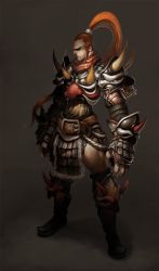 Rule 34 | armor, atlantica online, gyebaek, highres, ponytail, spikes, swordsman (fgo516824681), tagme