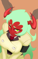 Rule 34 | 10s, colored skin, demon girl, highres, ootalia, panty &amp; stocking with garterbelt, red skin, scanty (psg), tagme