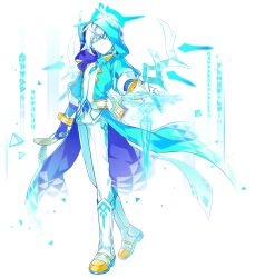 Rule 34 | 1boy, absurdres, ainchase ishmael, aqua coat, aqua hair, aqua sclera, blue coat, blue gloves, blue pupils, boots, closed mouth, coat, colored inner hair, colored sclera, colored skin, crossed bangs, cuffs, diamond-shaped pupils, diamond (shape), elsword, expressionless, facial tattoo, full body, gloves, god&#039;s agent (elsword), highres, hologram, holographic clothing, hood, hood up, hooded coat, layered sleeves, looking at object, male focus, multicolored hair, official art, outstretched arm, pants, runes, shirt, short hair, single glove, sleeveless, sleeveless shirt, sleeves past elbows, solo, standing, symbol-shaped pupils, tattoo, third-party source, transparent background, two-sided coat, two-sided fabric, white eyes, white footwear, white hair, white pants, white shirt, white skin, wings