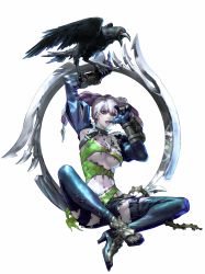 Rule 34 | absurdres, bird, breasts, crow, eiserne drossel (weapon), highres, kawano takuji, large breasts, mole, official art, pale skin, ring blade, soul calibur, soulcalibur, soulcalibur v, tira (soulcalibur), underboob, weapon, white hair