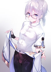 Rule 34 | 1boy, artist request, blue eyes, bulge, chinese clothes, fate/grand order, fate (series), prince of lan ling (fate), glasses, highres, male focus, ponytail, prince of lan ling (eastern socialite attire) (fate), silver hair, solo