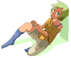 Rule 34 | 1boy, character request, child, highres, kaminosaki, male focus, simple background, socks, solo, white background
